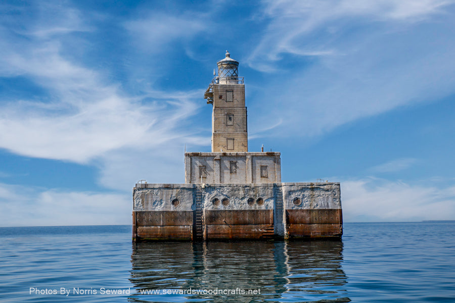 Lighthouse Lansing Shoal Lake Michigan -9100 – Seward's Wood-n