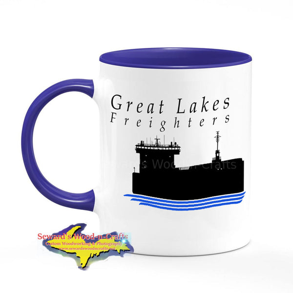 Great Lakes Freighters Mugs Beautiful Freighter Silhouette Coffee Cup
