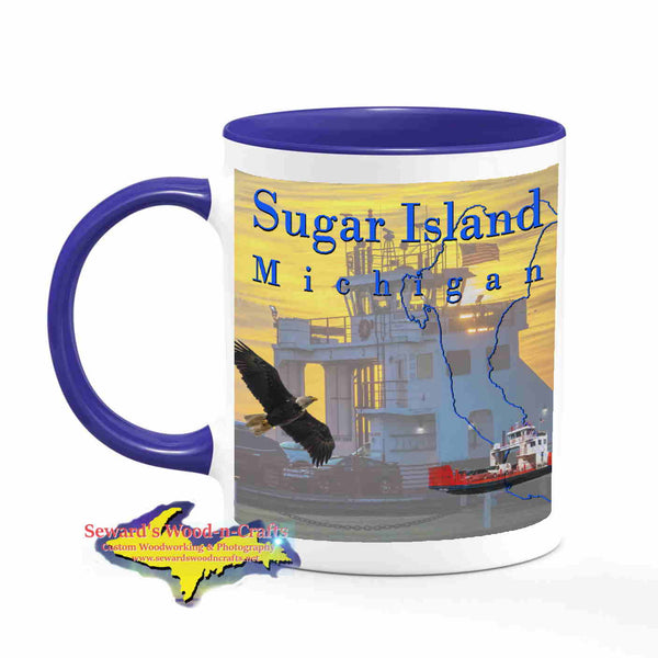 Michigan Made Mugs Sugar Island Michigan Coffee Cup Ferry Boat Yooper gifts