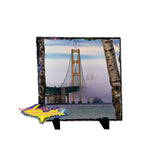 Michigan photo coaster and trivet of fog drifting over the Mac