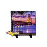 Any home decor would love this beautiful Mackinac Bridge photo on slate