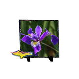 Wild Iris Flower Art on stone slate for that rustic home decor