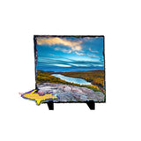 Porcupine mountains on stone tile for rustic home cabin decor