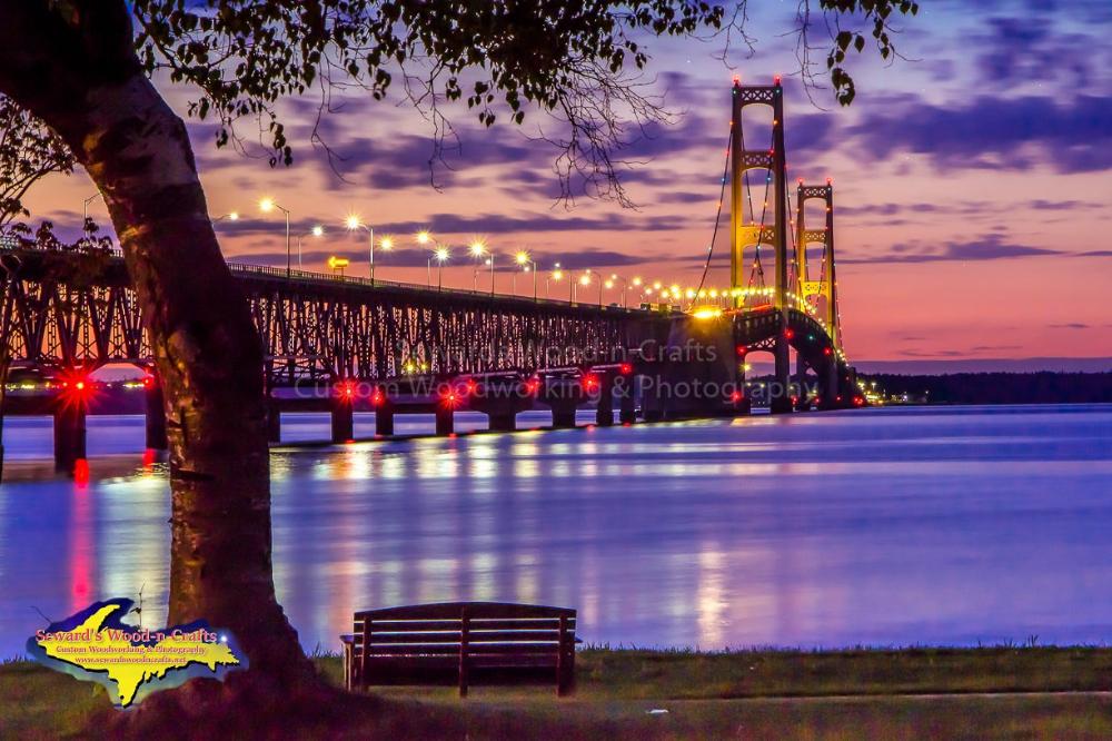 Michigan Photography Mackinac Bridge Sunset -8710 – Seward's Wood