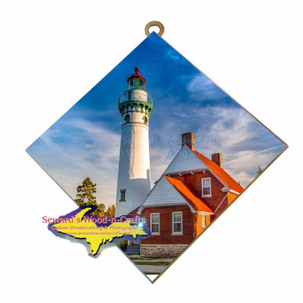 Point Seul Choix Lighthouse Gulliver, Michigan photo tiles are unique Yooper Gifts