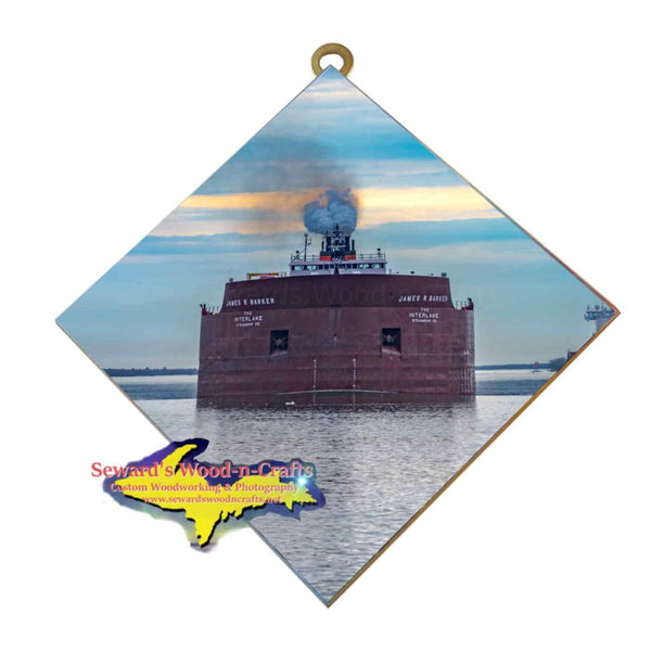 Great Lakes Freighter Wall Art James R. Barker Hanging Photo Tile