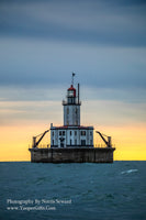 Michigan Lighthouses Sunset Over Detour Lighthouse Detour, Michigan