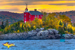 Michigan Lighthouses Marquette Harbor Lighthouse Autumn Sunset