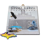 Great Lakes Freighters Hanging Art American Spirit Photo Tiles, Prints, Gifts & Collectibles