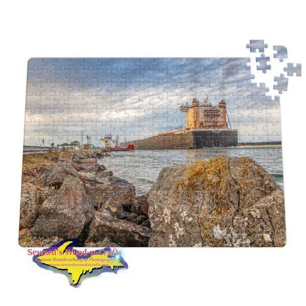 Michigan Jigsaw Puzzles Burns Harbor & Sugar Islander II Great Lakes Freighter Puzzle