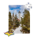 Michigan Jigsaw Puzzle Crisp Point Lighthouse Winter Pines