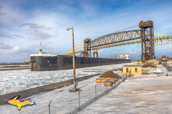 Great Lakes Freighters Photography American Integrity at the Soo Locks