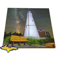 Made In Michigan Coaster Sets Crisp Point Lighthouse Best Priced Photo Tiles