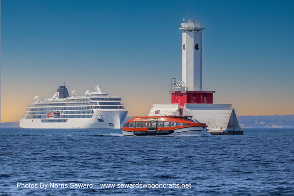 Crusie Ship Viking Polaris at Round Island Passage Light Mackinac Island