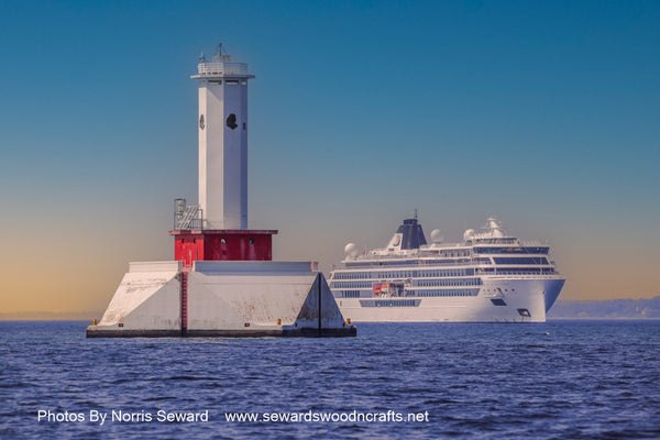 Crusie Ship Viking Polaris at Round Island Passage Light Mackinac Island