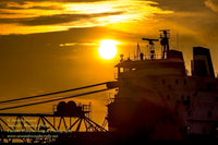 Ship CSL Laurentien Sunset Image Stock Photos For Sale