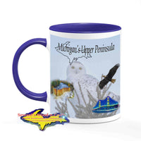 Michigan Made Wildlife Mugs Michigan's Upper Peninsula Snowy Owl Coffee Cup