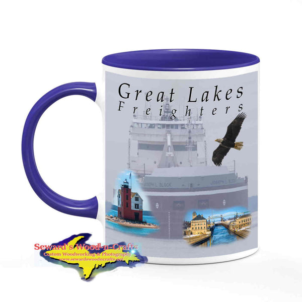 Great Lakes Freighters Mugs Joseph L Block Coffee Cup Gifts For Boat Nerds