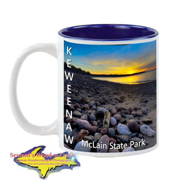 Michigan Made Coffee Cup/Mug Keweenaw Sunset McLain State Park 11oz & 15oz Cup