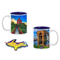 Michigan Made Coffee Cup Marquette Michigan Coffee Cup With Lighthouse & Ore Dock