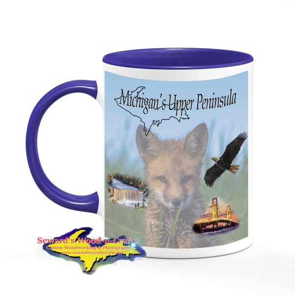 Michigan Made Wildlife Mugs Michigan's Upper Peninsula Fox Coffee Cup