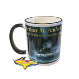 Full Steam Ahead Coffee Cup Arthur Anderson Great Lake Freighters, Gifts, & Collectables