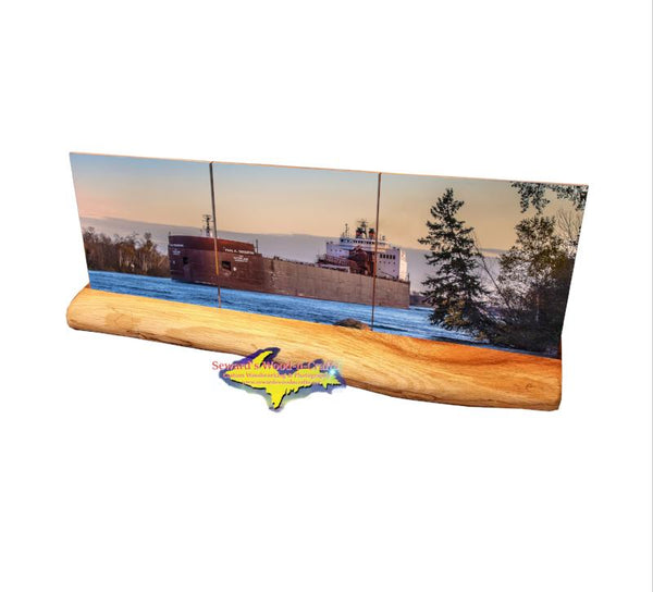 Great Lakes Freighter Gifts  Paul Tregurtha Tile Coaster Set  For Boat Nerd Lovers