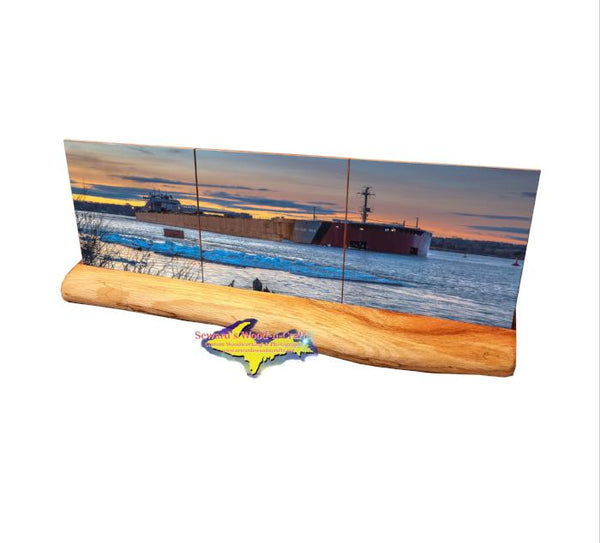 Presque Isle Image Great Lakes Freighter Tile Coasters For Boat Fans Gifts