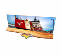 United States Coast Guard Mackinaw Tile Coaster Set Gifts for Coast Guard Family and Friends.