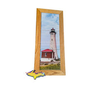 Crisp Point Lighthouse Oak Framed Photo Tiles Yooper Gifts