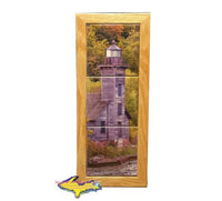 Grand Island Lighthouse Michigan Made Framed Art Tiles Pictured Rocks Gifts & Collectibles 