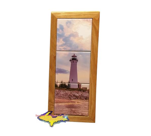 Crisp Point Lighthouse Michigan Made Framed Art Tiles