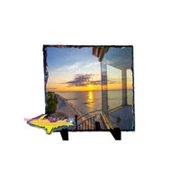 Sunset at Crisp Point light on a stone slate for that rustic decor