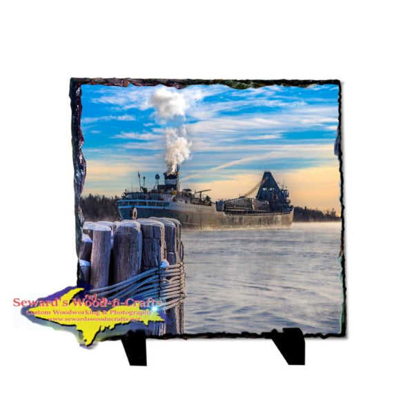 Lower Lakes Towing Ltd Freighter Saginaw Photo Slate Great Lakes Marine Gifts & Collectibles