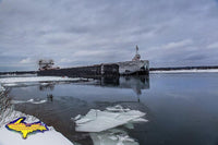 American Integrity Great Lake Freighter Winter Photo Sault Michigan