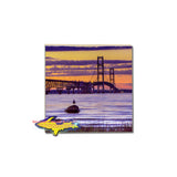 An amazing sunset on a photo trivet makes a perfect michigan gift