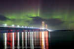 Northern Lights Over Mackinac Bridge Mackinaw City, Michigan.  Michigan Landscape Photography