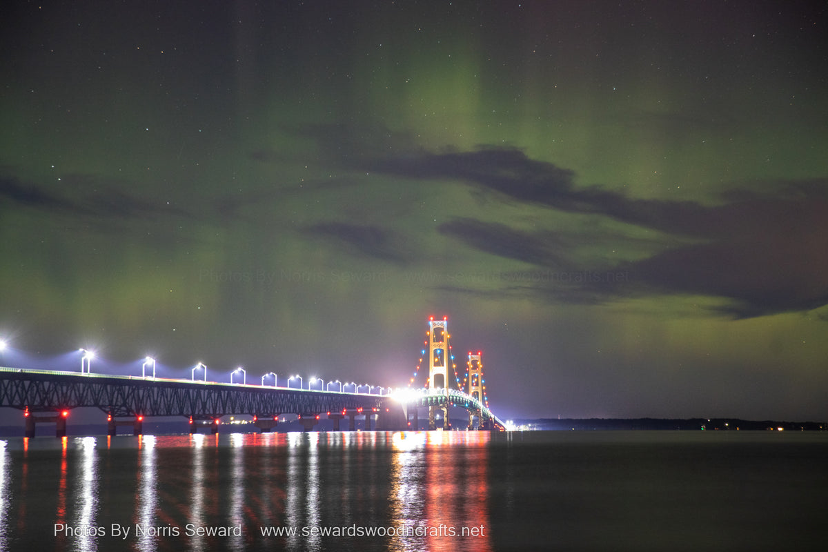Bridge Mackinac Northern Lights Michigan Photography 4066 Seward's