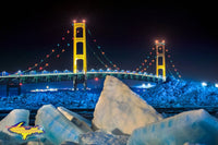 Michigan Photography Mackinac Bridge Blue Ice Photo For Home Or Office Decor 