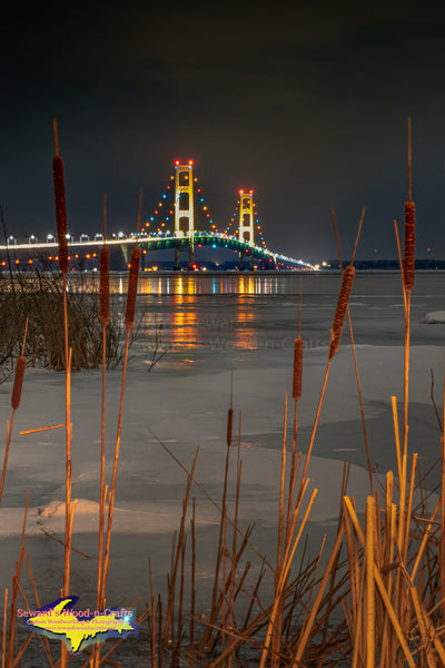 Michigan Landscape Photography Mackinac Bridge Winter Reflections