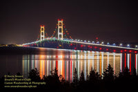 Michigan Landscape Photography Mackinac Bridge Reflection Photo Image For Sale