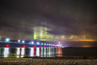 Northern Lights Mackinac Bridge Michigan Landscape Photography For Home Office Decor