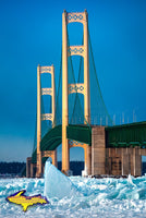 Michigan Photography Mackinac Bridge Big Ice Photo
