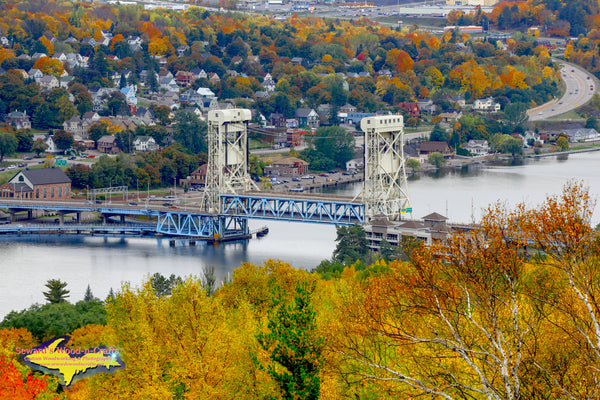 Michigan Landscape Photography Portage Lake Lift Bridge Houghton Hancock Photos