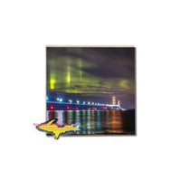 Northern Lights over Mackinac bridge make great michigan gifts