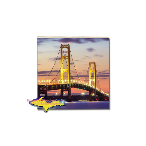 Michigan Coaster of the Mackinac Bridge. Build your own Michigan Coaster sets!