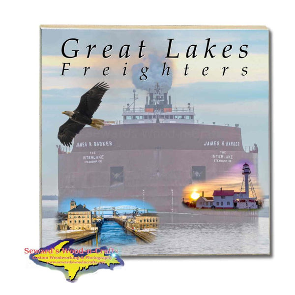 Great Lakes Freighters Drink Coasters & Trivets James R. Barker Tiles Perfect gifts for boat nerds