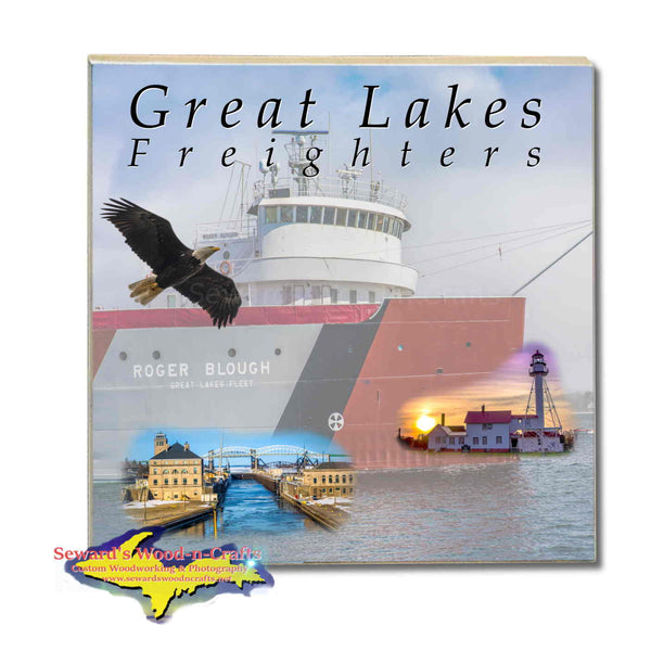 Great Lakes Freighters Drink Coasters & Trivets Roger Blough Photo Tiles Perfect gifts for boat nerds and freighter fans