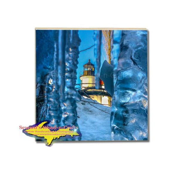 Michigan Drink Coaster Point Betsie Lighthouse Home Decor and Gifts
