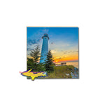 Michigan Single Coaster Crisp Point Lighthouse Sunset